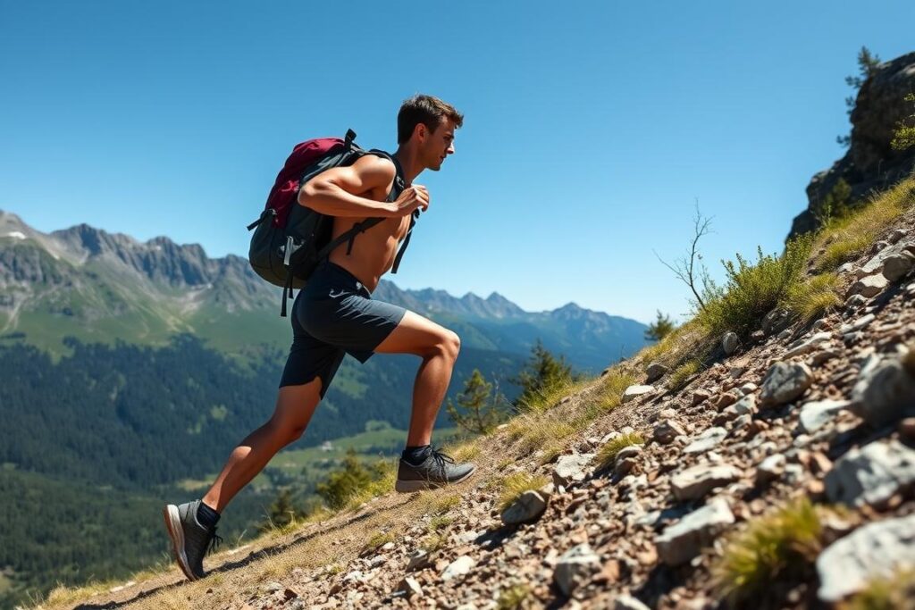 Downhill lunges for quad strength